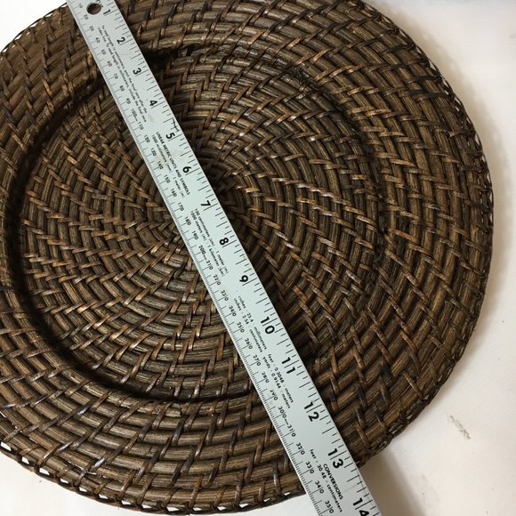 Rattan Charger Espresso Color Set of 4 - Picture 11 of 14